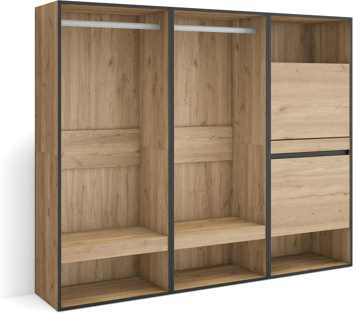 Armoire de rangement – avec rangement, 180 × 145 × 35 cm