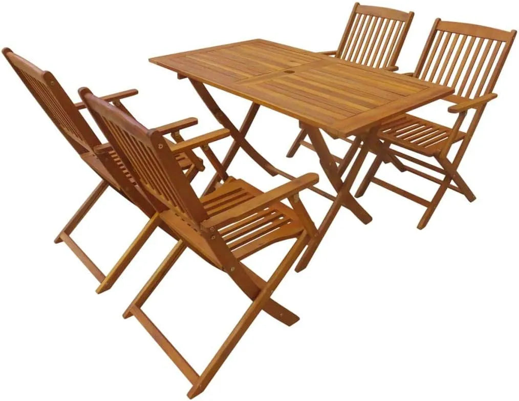 Chaise – en bois, pliable, 5 pièces