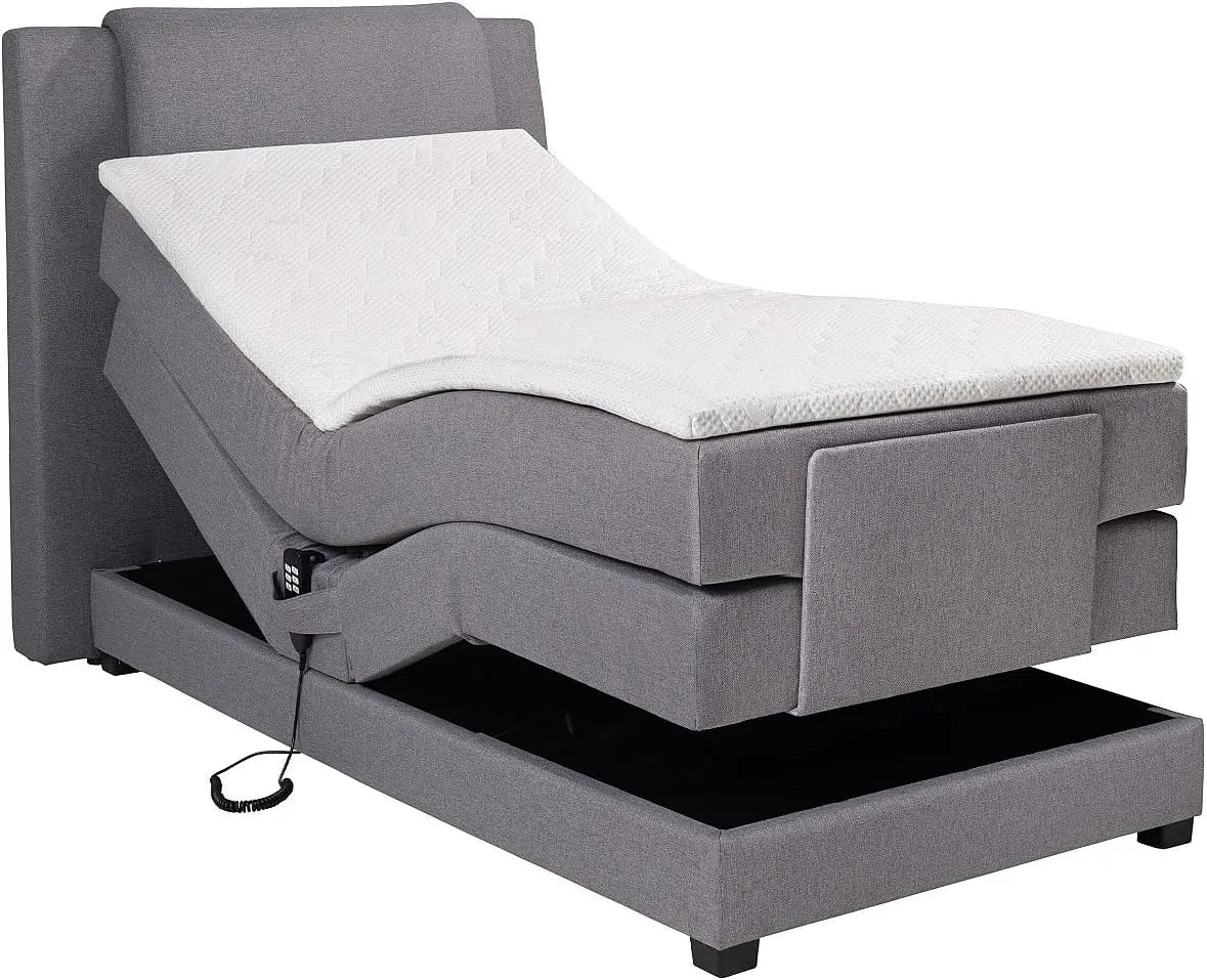 Vente-unique — revêtement en tissu, 100 × 200 cm, gris