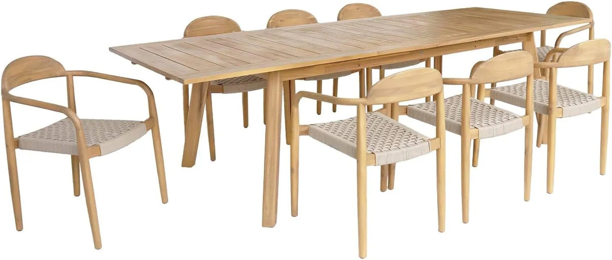 sweeek: PALENA, en bois, 275 × 100 × 75 cm, beige, extensible