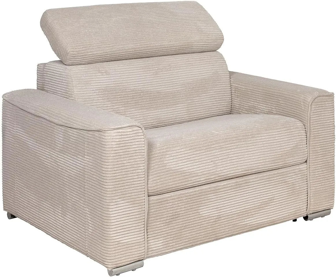 Matelas — Appuie-tête, en velours côtelé, convertible, 70 cm, 14 cm, beige