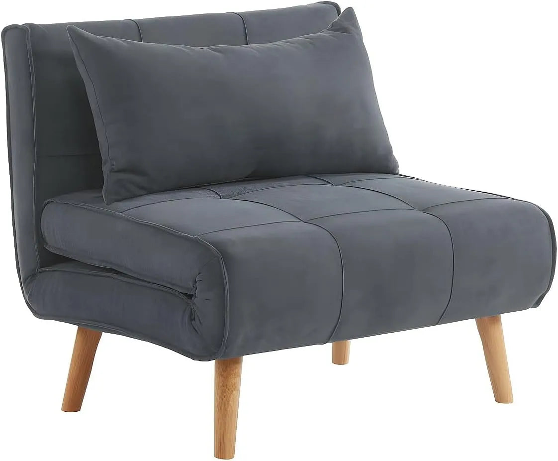 Vente-unique – Scandinave, revêtement en tissu, convertible, gris