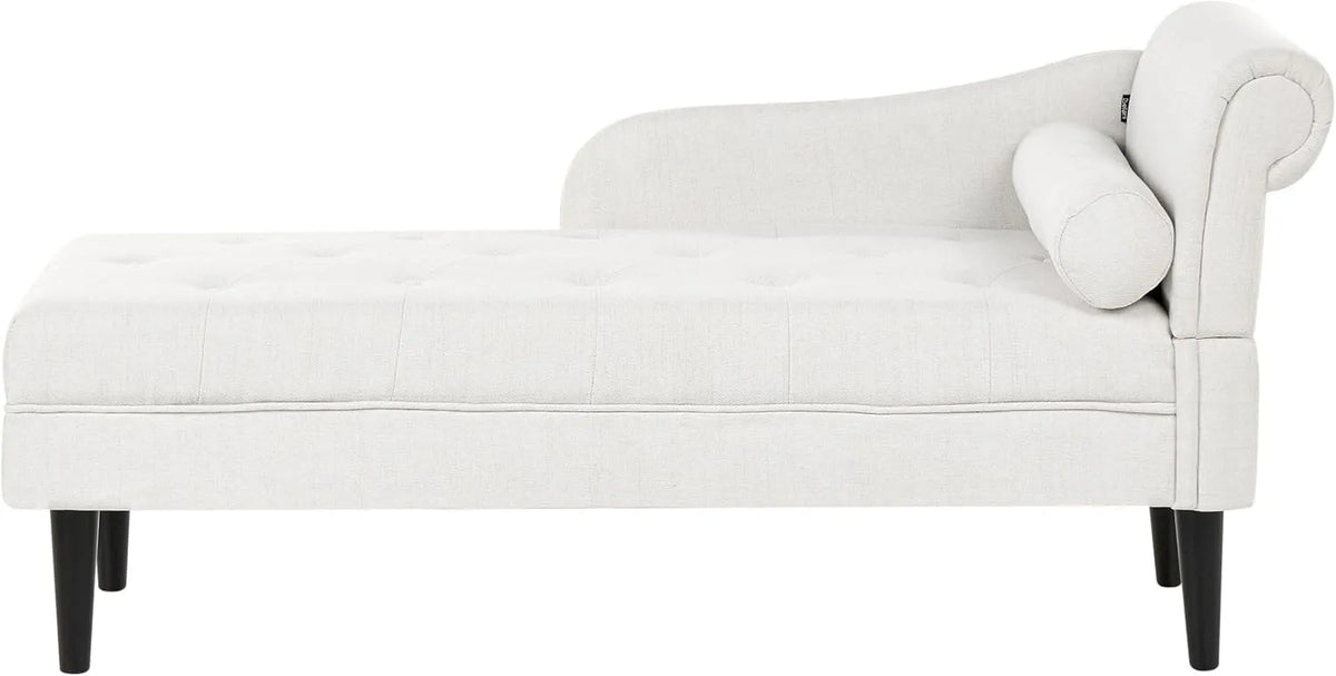 Chaise – revêtement en tissu, en bois, avec coussins, blanc