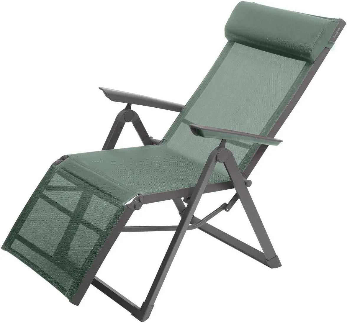 Chaise de jardin et fauteuil de terrasse — réglable, vert, inclinable