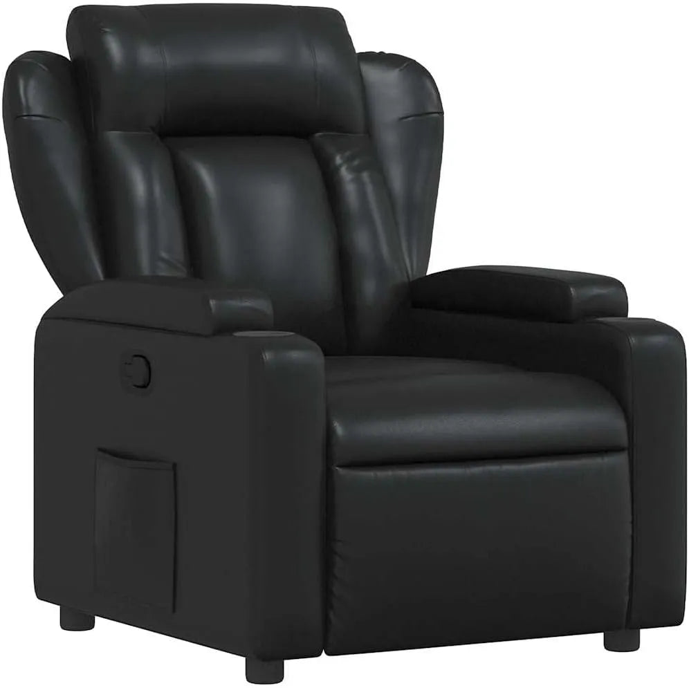 Fauteuil et chaise rembourrée inclinable en Similicuir Noir — en cuir PU, réglable
