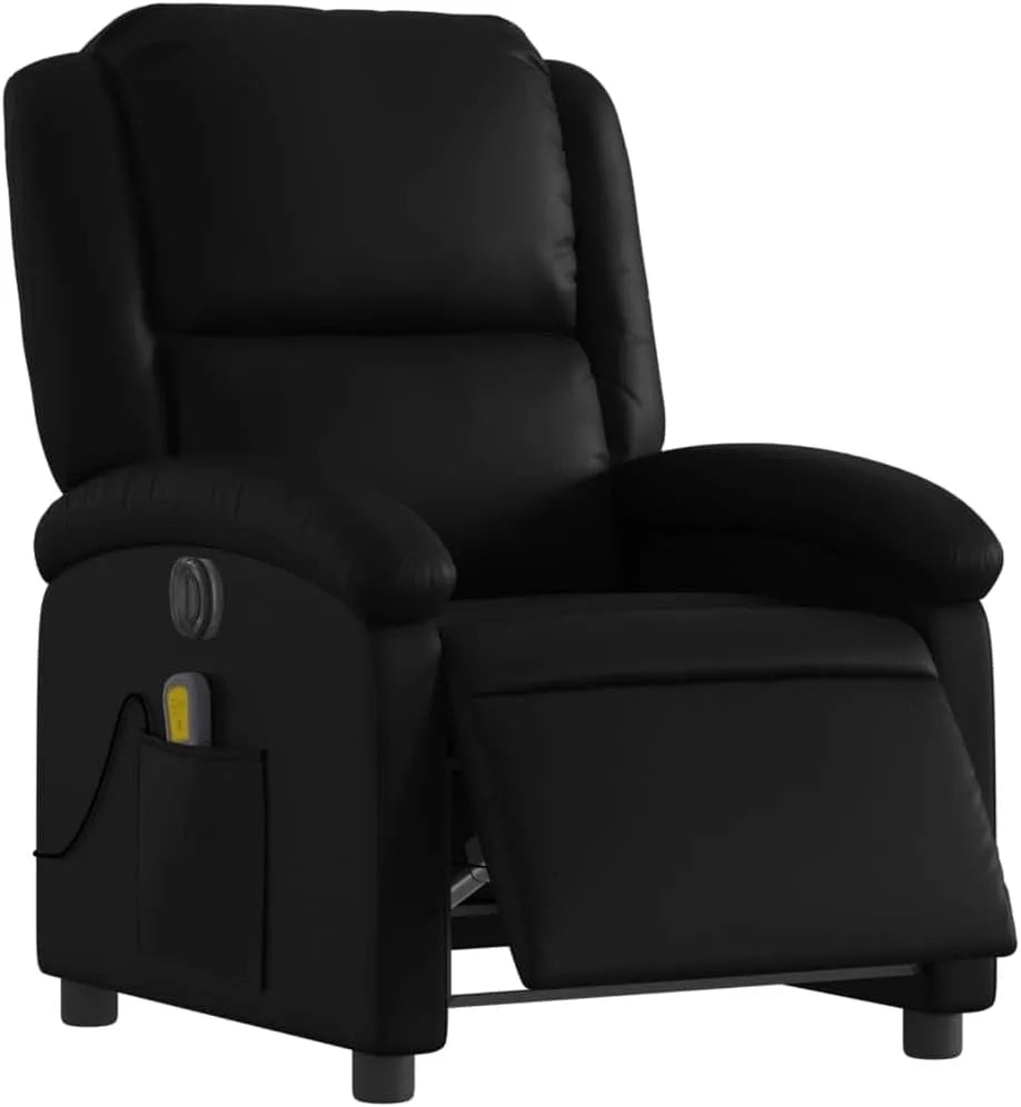 Fauteuil de massage et fauteuil relax: en cuir PU, avec dossier, réglable, noir, inclinable