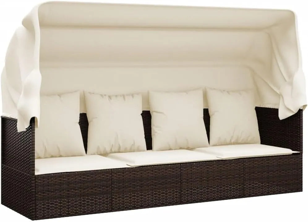 Canapé de jardin et sofa lounge extérieur — avec coussins, marron