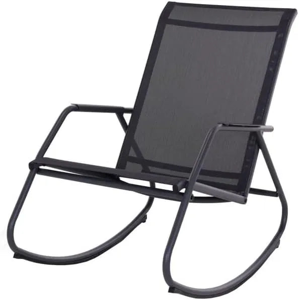 Proloisirs Fauteuil basculant de Jardin Noa Rocking: 61 × 90 × 100 cm, gris