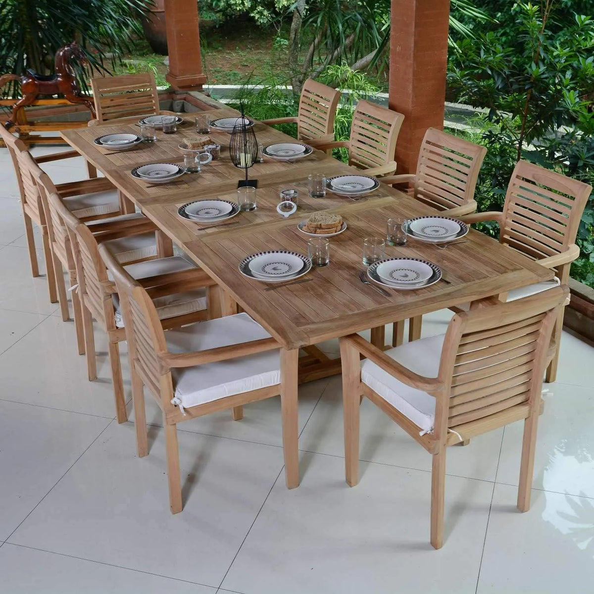 Teck'Attitude Table Extensible rectangulaire Teck Massif Sydney 194/294 x 110 — 294 × 110 cm