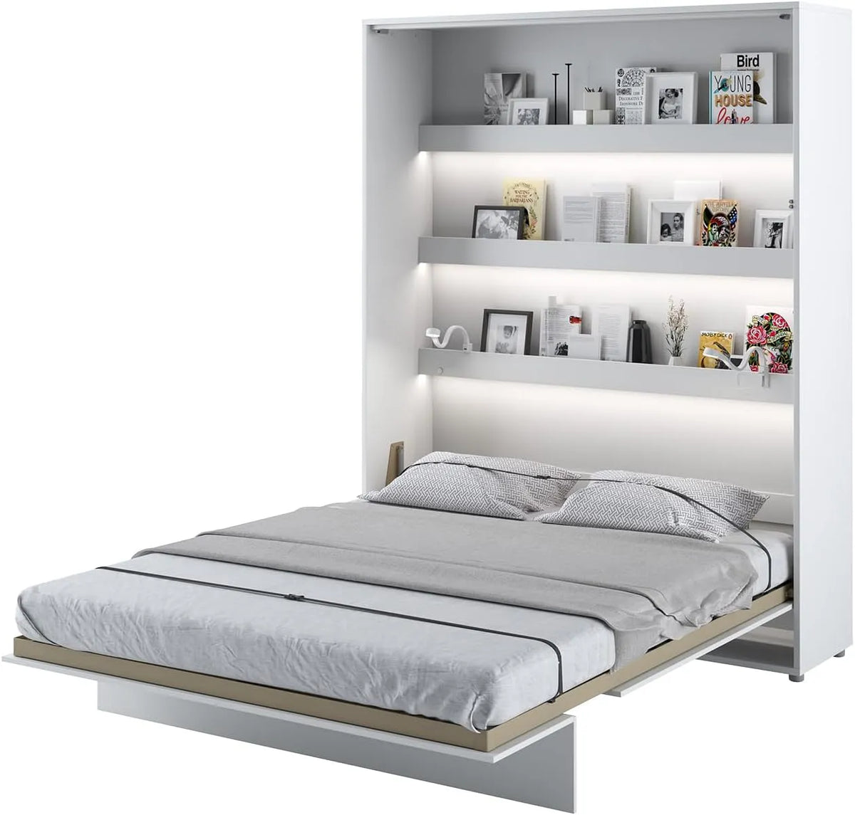 Armoire de rangement – BC-12, montage mural, avec armoire, 160 × 200cm, blanc, MEBLINI BC-12