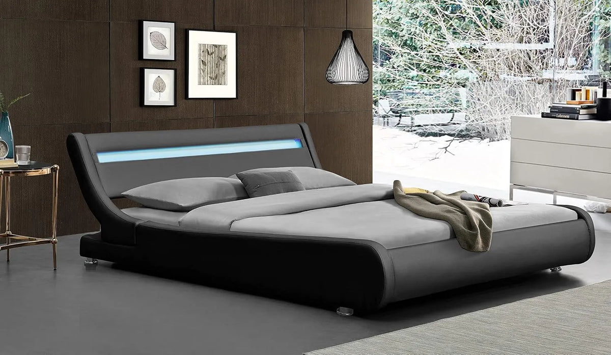 Lit ava pour Matelas 140x200 — affichage LED, 140 × 200, 5 cm, noir