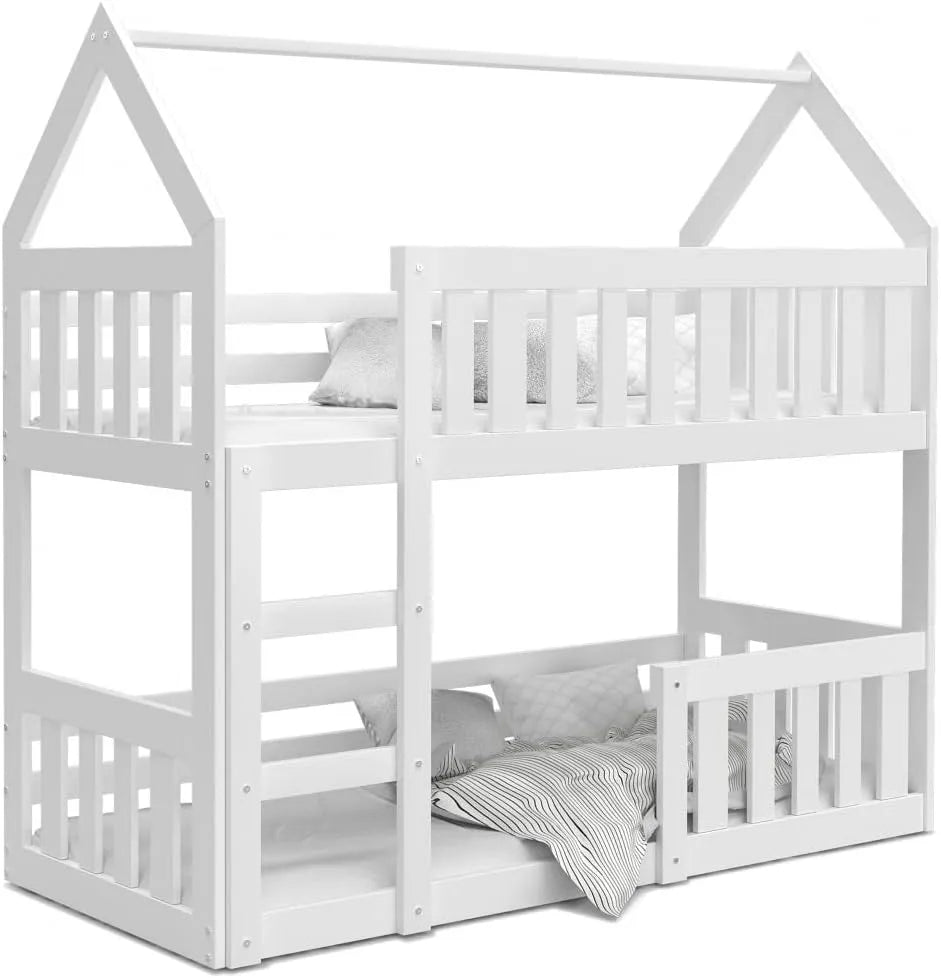 Lit superposé et lit mezzanine: 90 × 190, blanc