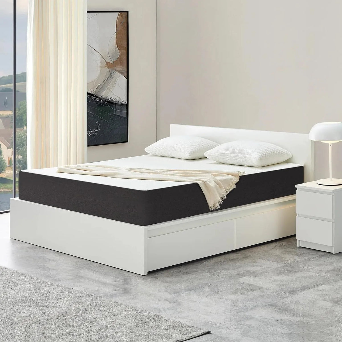 Matelas: rembourrage en mousse, 140 × 190, 16cm, gris