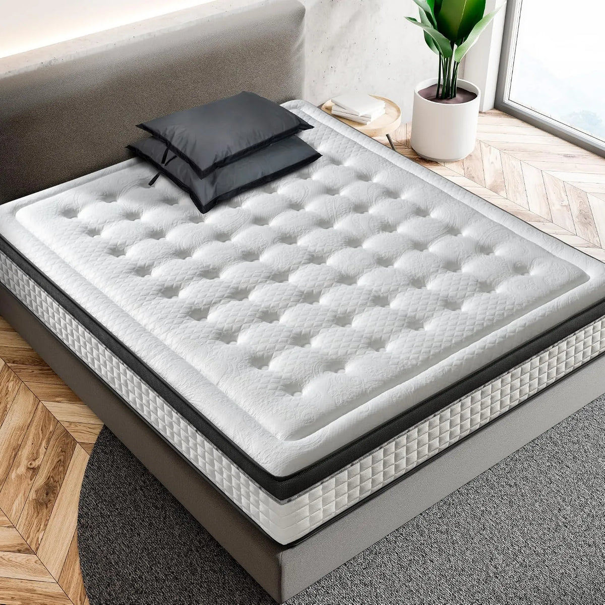 Matelas — Premium, respirant, réversible, rembourrage en mousse, 200 × 200, 30 cm