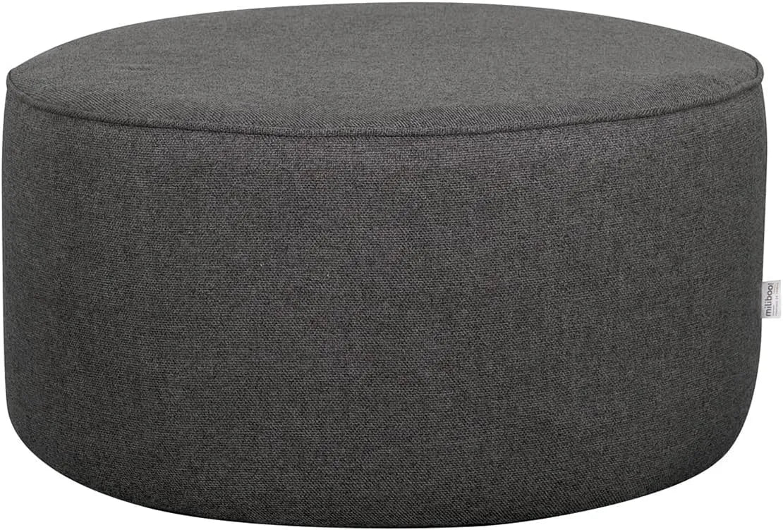 Miliboo Pouf Rond en Tissu Gris Anthracite D70 cm Coq: revêtement en tissu