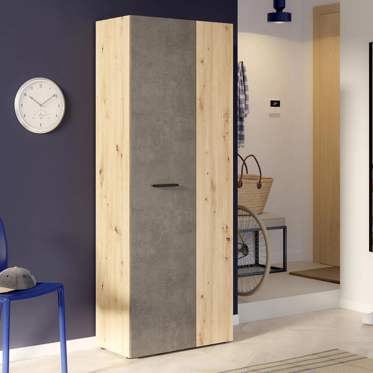 Forte NET306 Meuble à chaussures et armoire à chaussures 70: 68, 7 × 181, 1 × 36, 5 cm