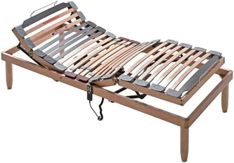 Sommier électrique 120x190 cm orthopédique motorisé Lattes en Bois Moteur: avec amortisseur, réglable, 120 × 190 cm, inclinable