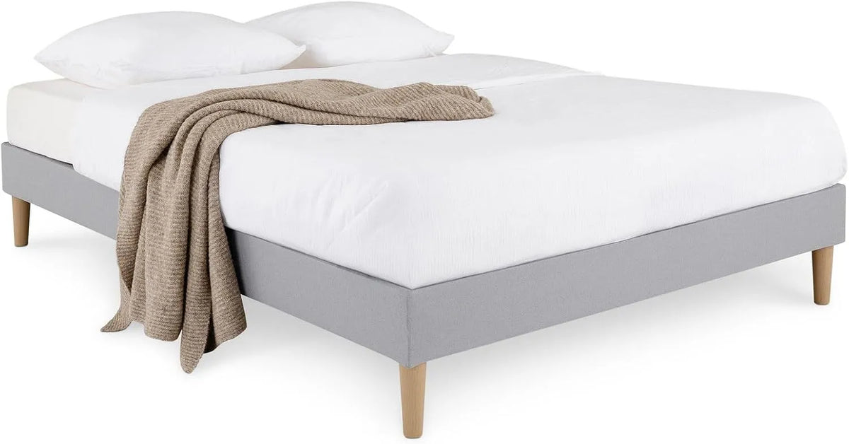 Sommier tapissier Brest 160 x 200 cm Structure en Bois: revêtement en tissu, 160 × 200 cm, gris