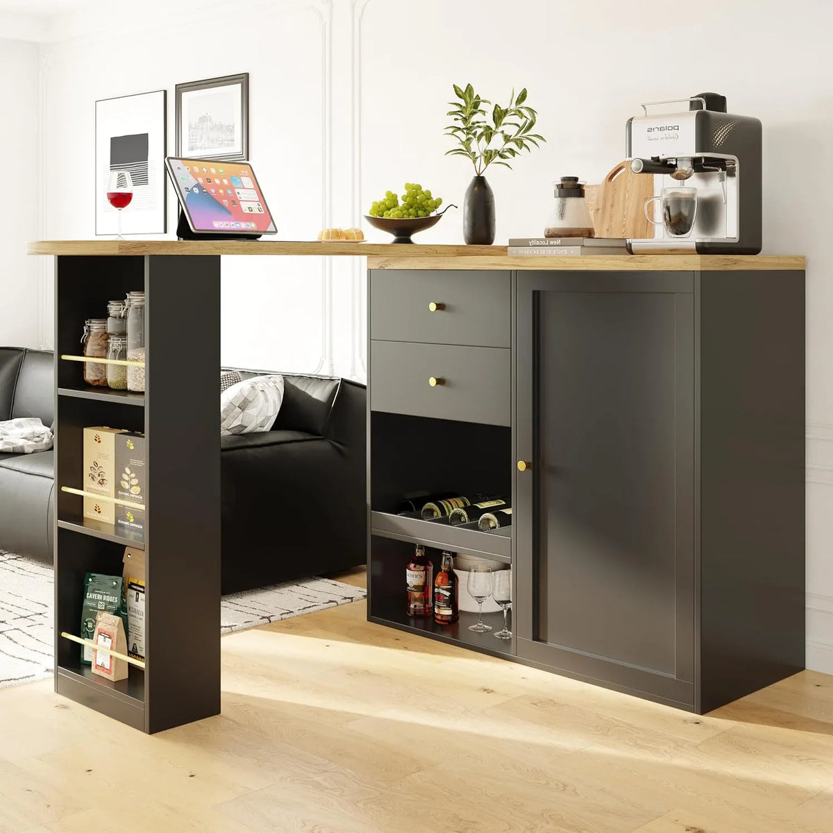 Armoire de rangement – avec rangement, avec tiroirs, pivotant, 3 niveau ×, 2 tiroirs, 105 × 39, 138 cm
