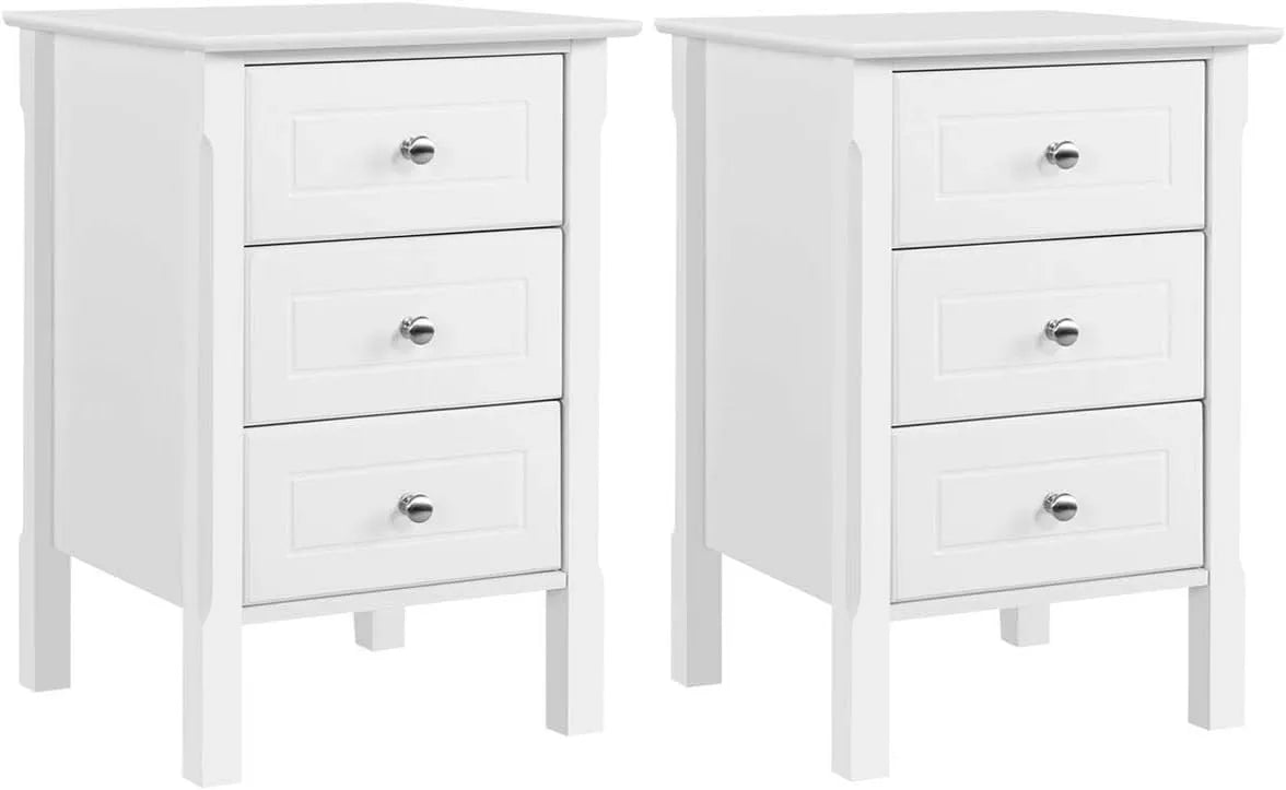 Canapé: en bois, avec tiroirs, Lot de 2, 3 Tiroirs, 40 × 40 × 60 cm, blanc