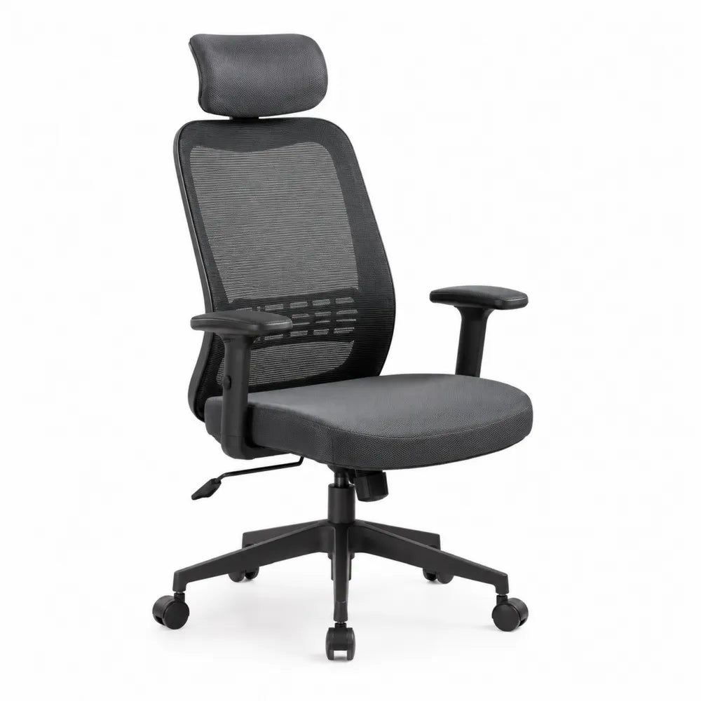 Chaise de bureau en maille avec appui-tête réglable