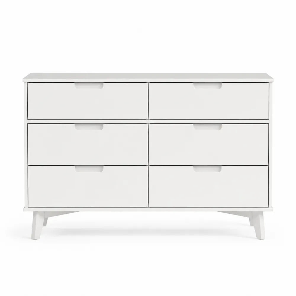 Commode à 6 tiroirs en bois blanc