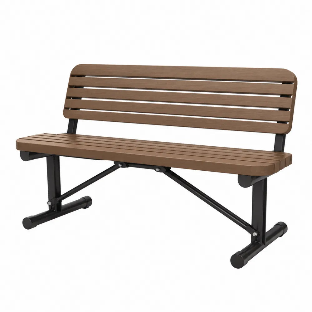 Banc en bois composite et métal pour extérieur 180x60x80 cm