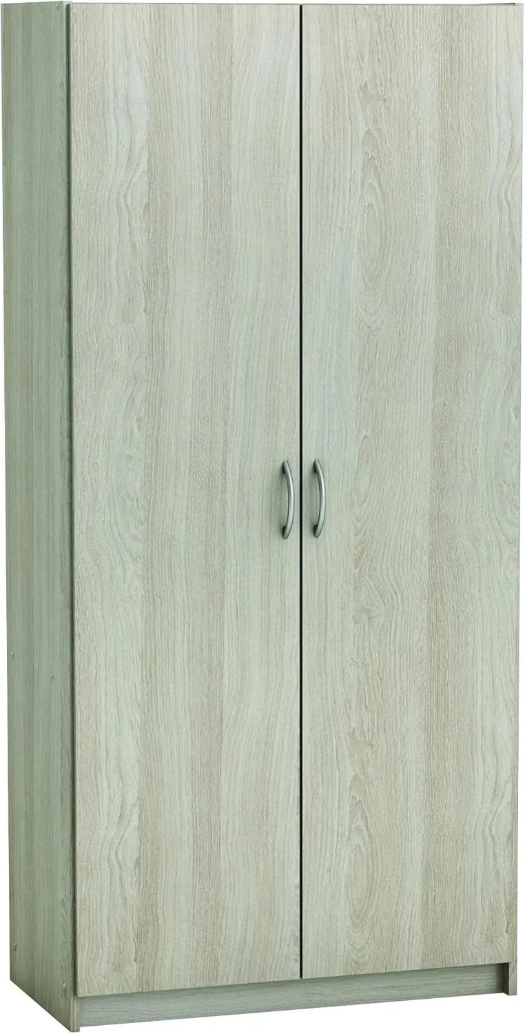 Armoire de rangement – 2 Portes, 79, 7 × 41, 4 × 169, 5 cm, 15 mm, blanc