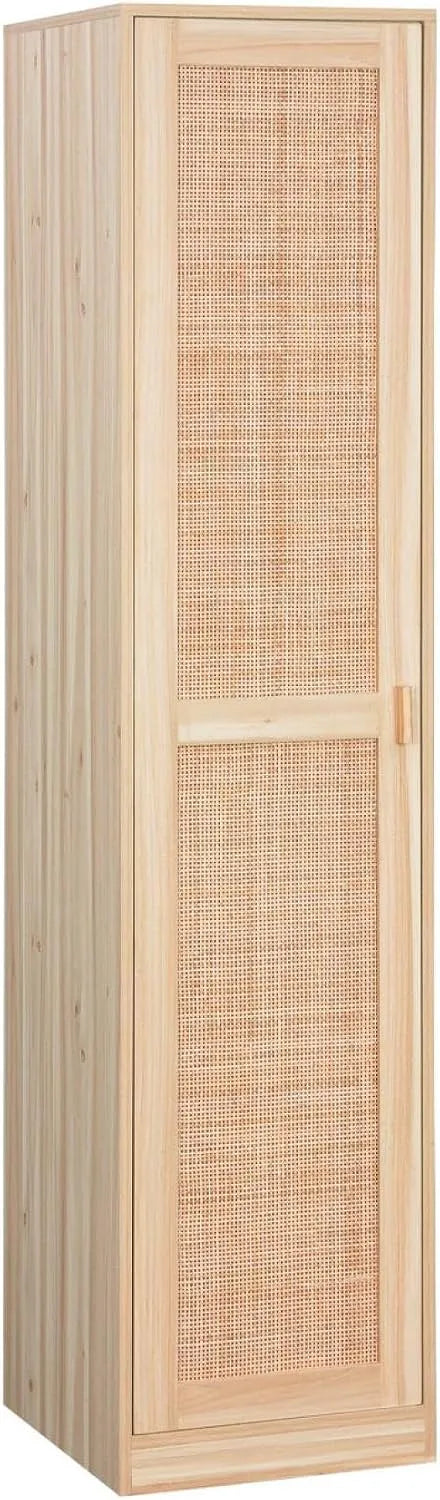 Armoire-penderie et garde-robe de rangement — en bois, avec étagères, 1 Porte, 5 étagères