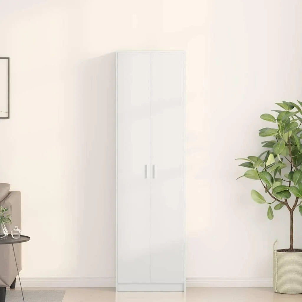 Armoire de rangement — en bois, avec rangement, 55 × 25 × 189 cm, 33.8KG, blanc