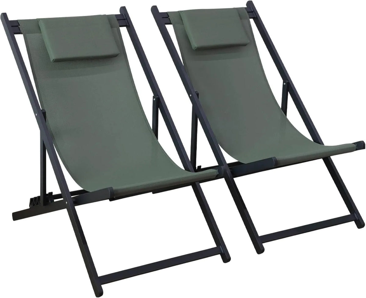 sweeek — avec coussins, en aluminium, Lot de 2