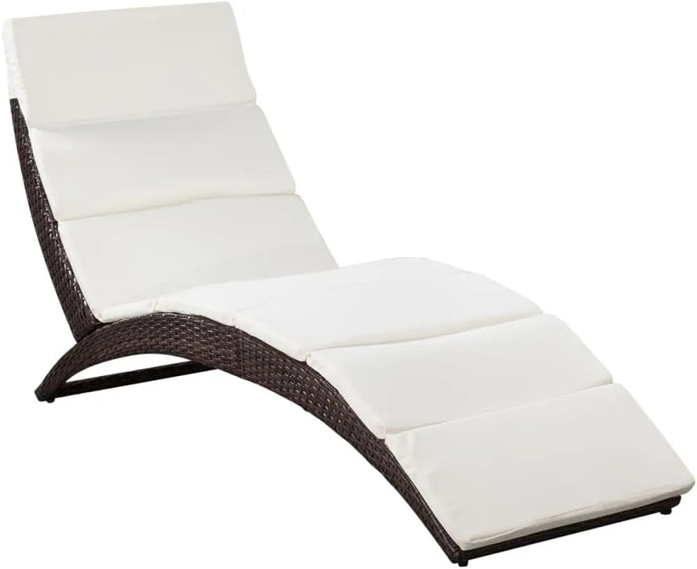 Chaise — avec coussins, pliable, marron