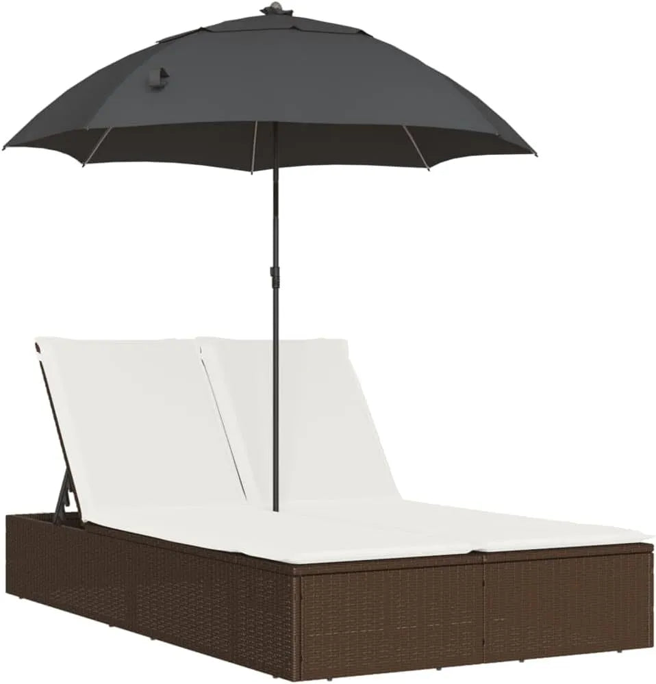 Chaise — avec coussins, marron, en résine tressée