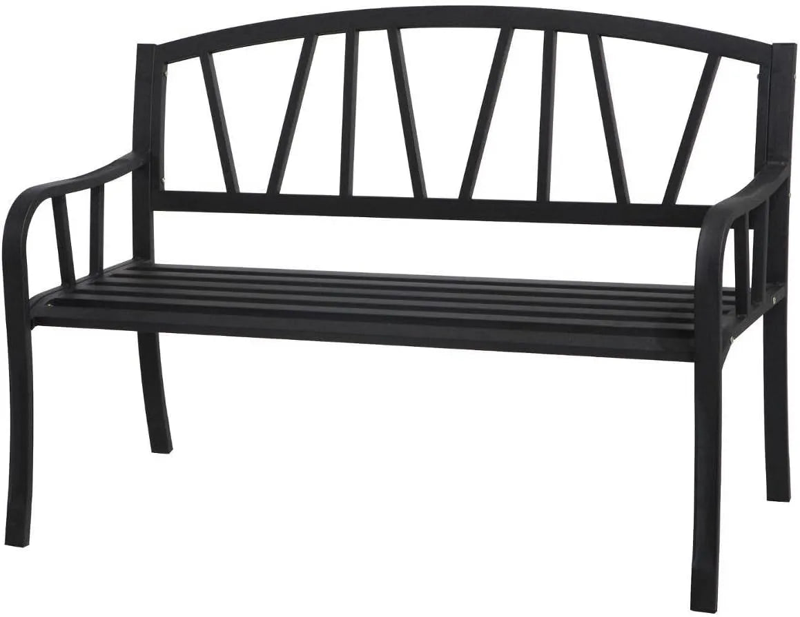 Banc de jardin et banquette de terrasse — résistant aux intempéries, noir