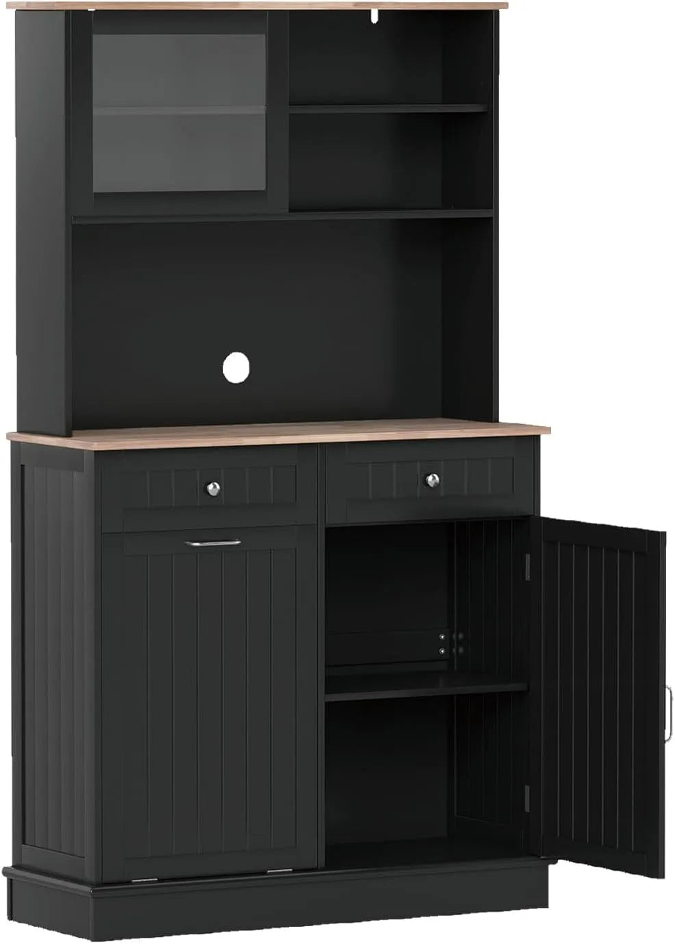 Armoire de rangement: en bois, avec rangement, avec tiroirs, 2 Tiroirs, 100 × 34 × 172 cm, noir, en bois massif