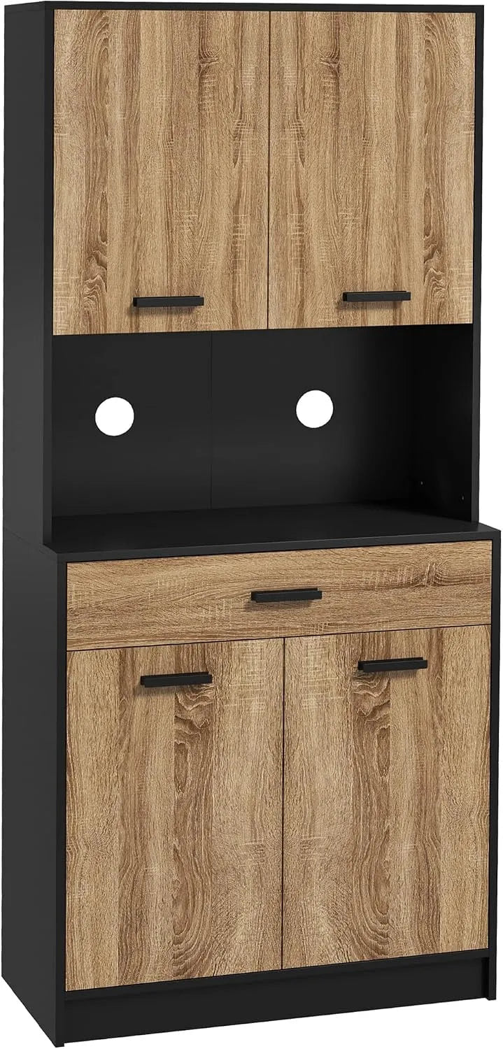 HOMCOM Armoire de rangement – avec rangement, avec tiroirs, 4 Portes, 80 × 40 × 180 cm, noir