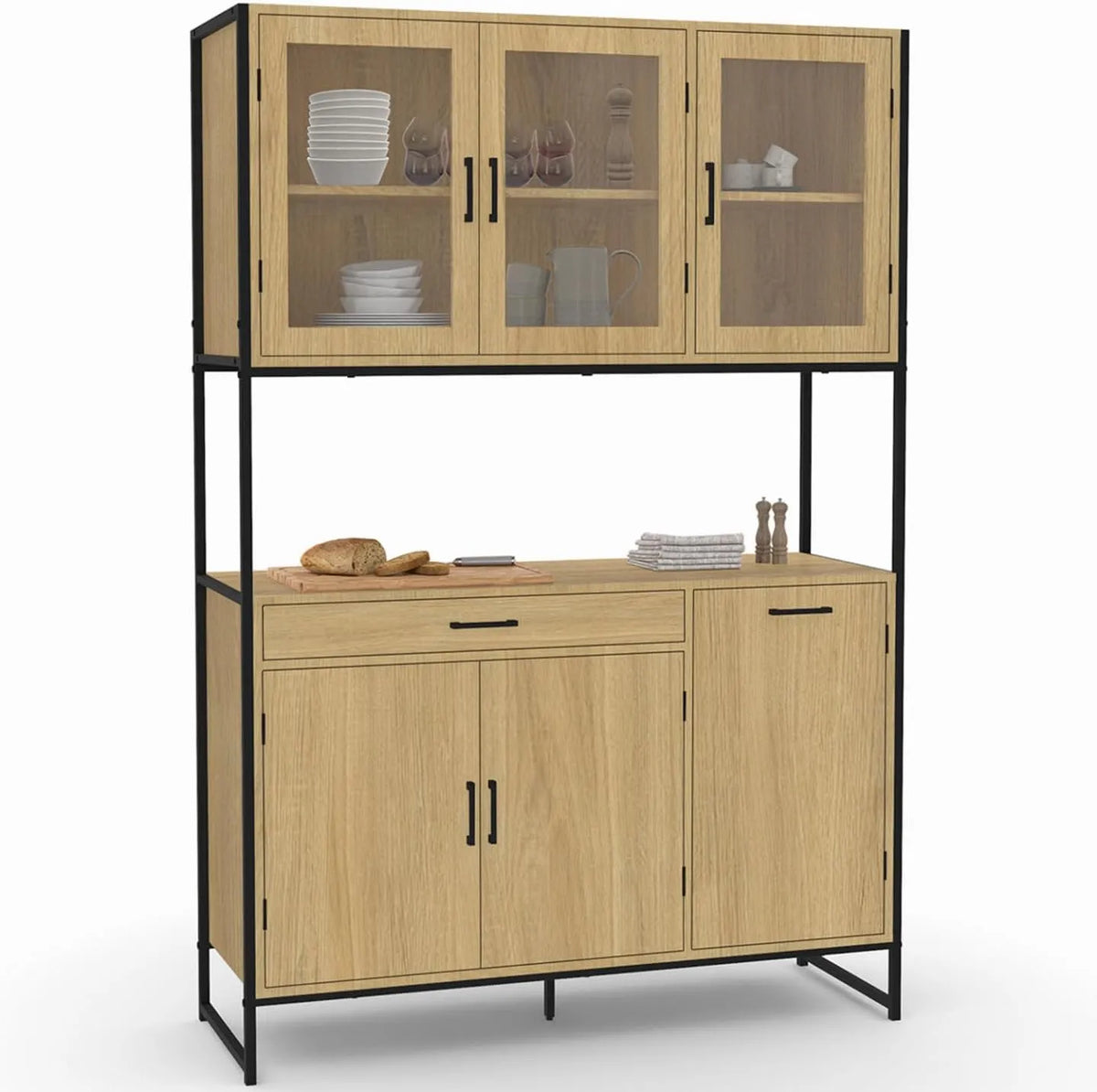 IDMarket – avec tiroirs, 6 Portes, 120 CM