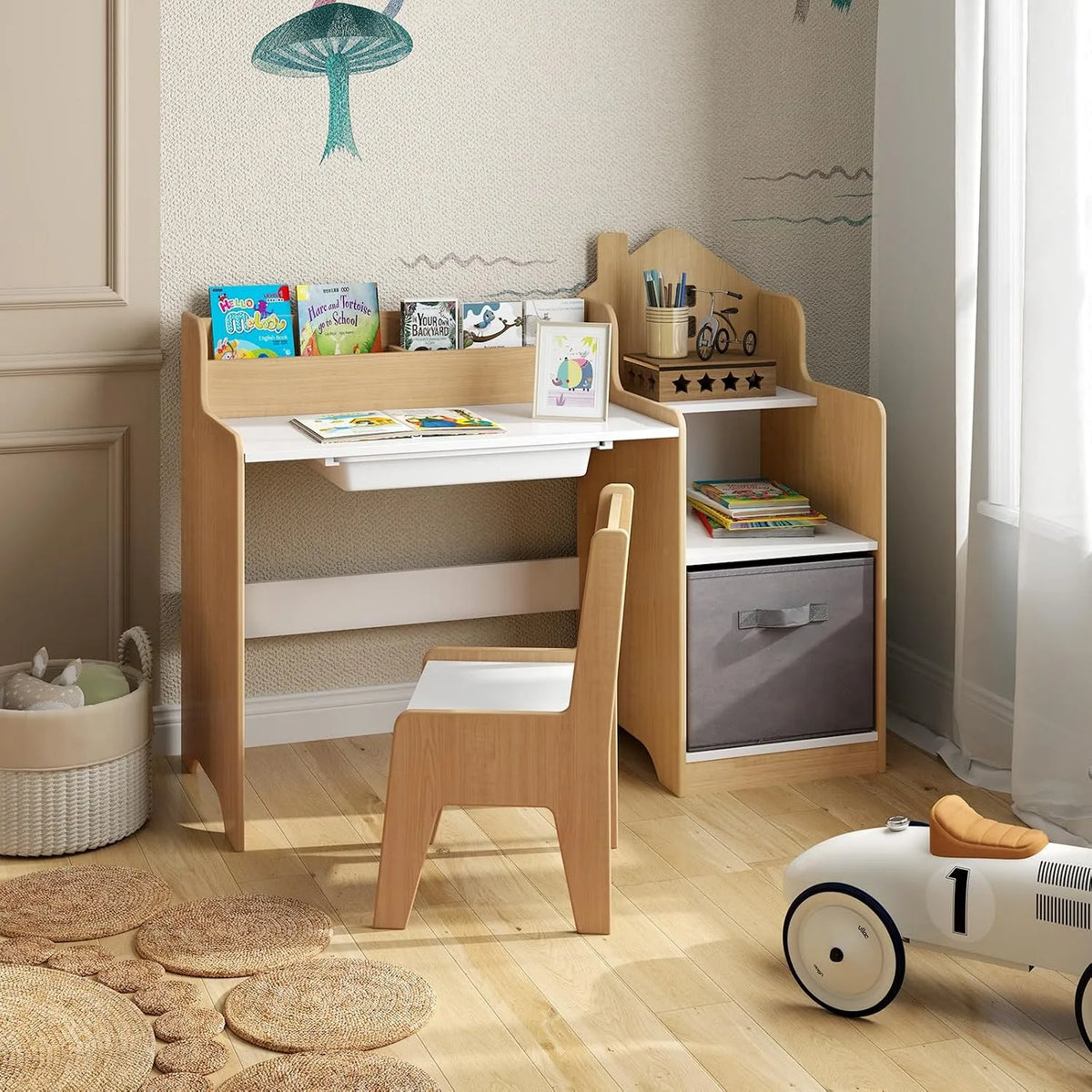Bureau et table informatique – pour enfant, avec rangement, avec tiroirs