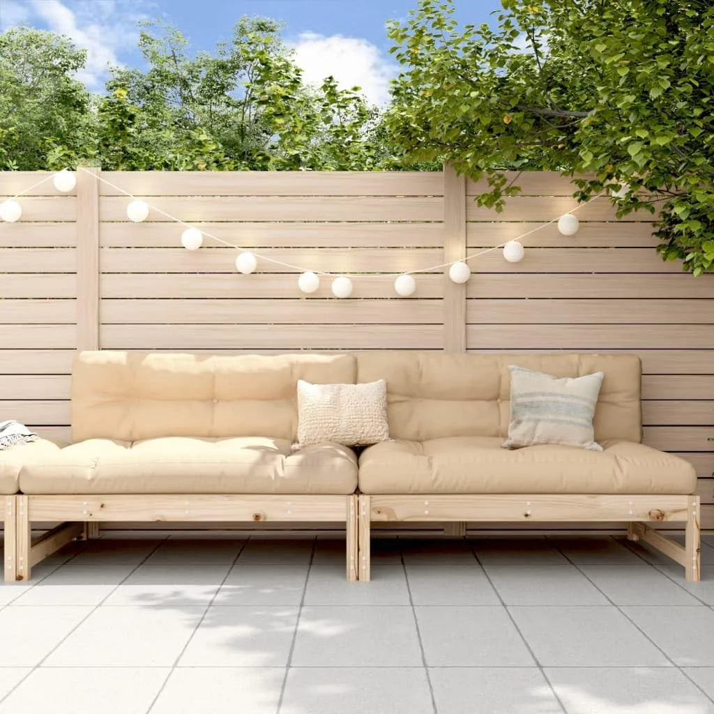 Solivagant Canapés centraux de Jardin 2 pcs 120x80 cm Bois – en bois, 2 pièces, 120 × 80 cm, 30 KG