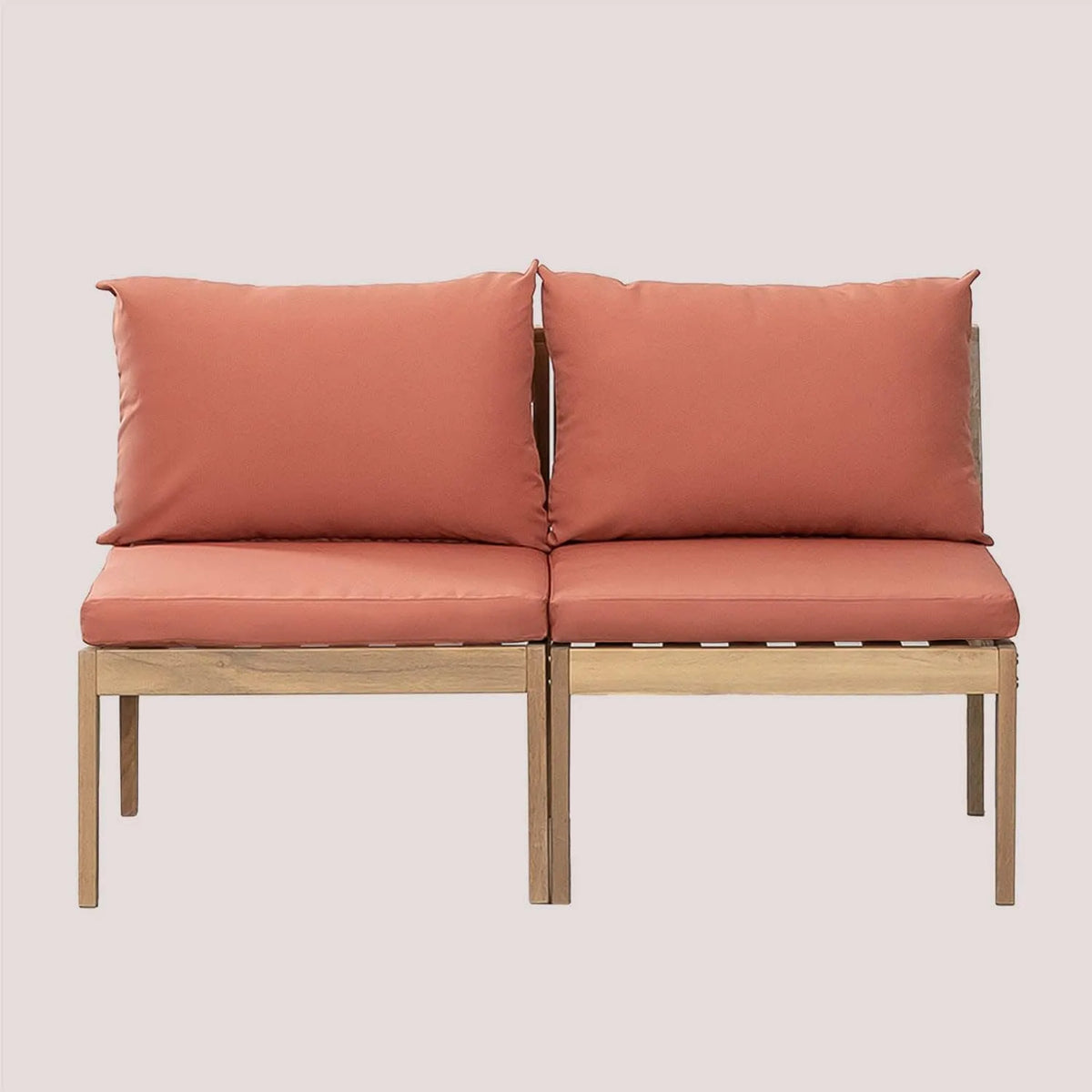 Canapé de jardin et sofa lounge extérieur — en bois, 2 pièces