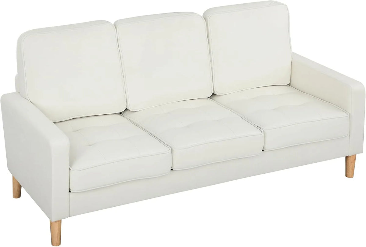 HOMCOM Canapé – en bois, avec coussins, 3 Places, revêtement en velours