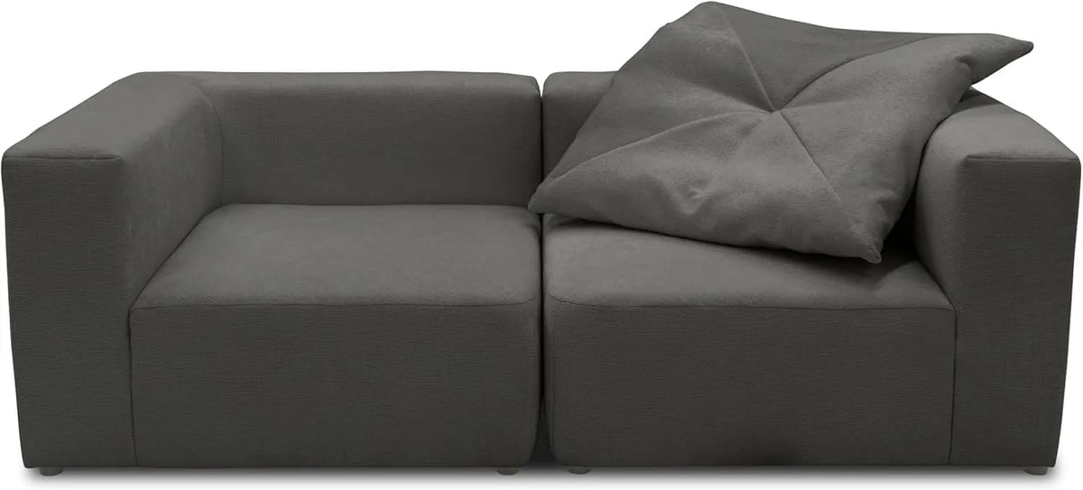 Canapé – 2-Sitzer, 216 × 108 × 69 cm, gris