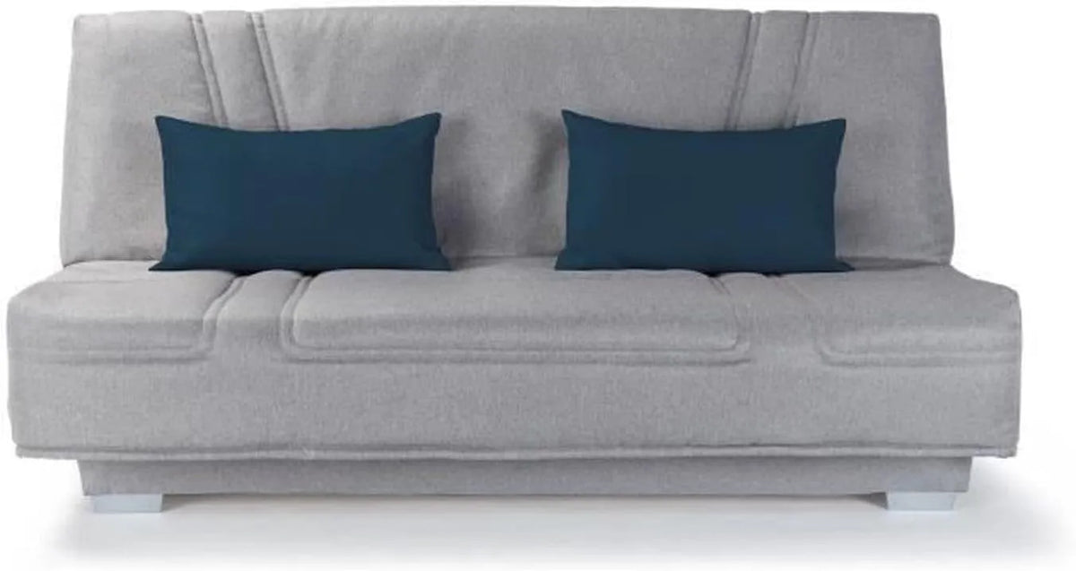 Banquette clic-clac Bultex: P95, BELYNDA, revêtement en tissu, avec coussins, 3 Places, gris
