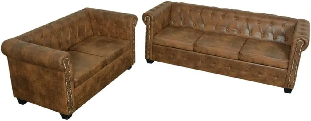 Canapé – Chesterfield, 3 Places, 83.1KG, marron