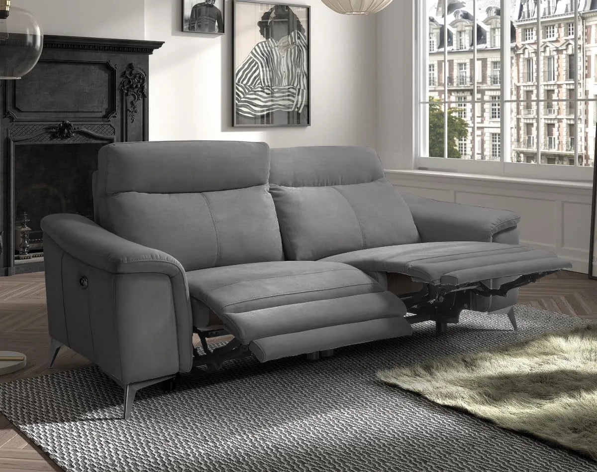 Canapé — revêtement en tissu, 3 Places, 103 cm, gris