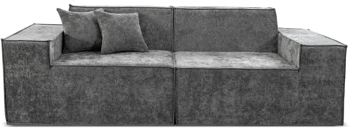 Canapé – revêtement en tissu, 3 Places, gris