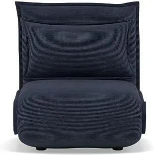 Bestmobilier – en velours côtelé, convertible, 1 Place, bleu