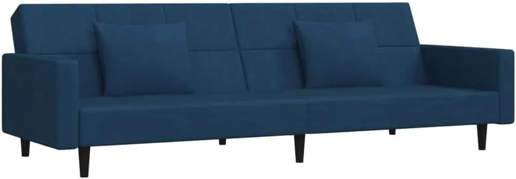 Canapé convertible et canapé-lit — convertible, 2 Places, 220 × 84, 5 × 69 cm, bleu, revêtement en velours