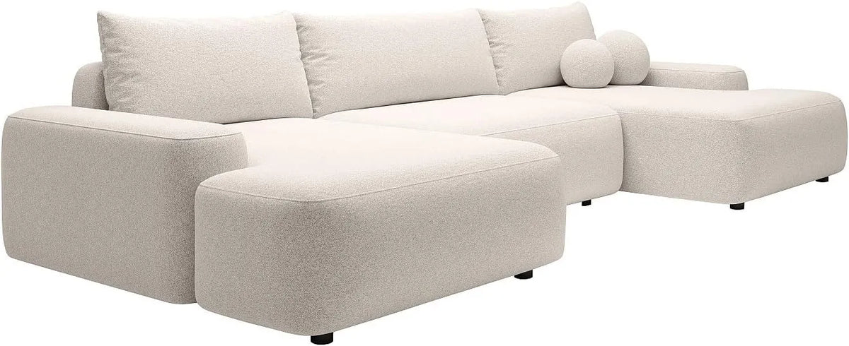 Canapé d'angle et canapé panoramique – DAVISO, revêtement en tissu, convertible