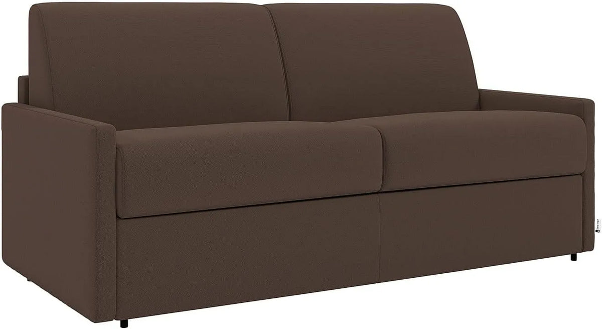Canapé – CALIFE, revêtement en tissu, convertible, 2 Places, 120 cm, 22 cm, marron